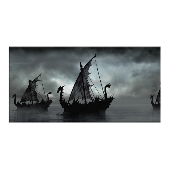 Tableau drakkar dans la brume